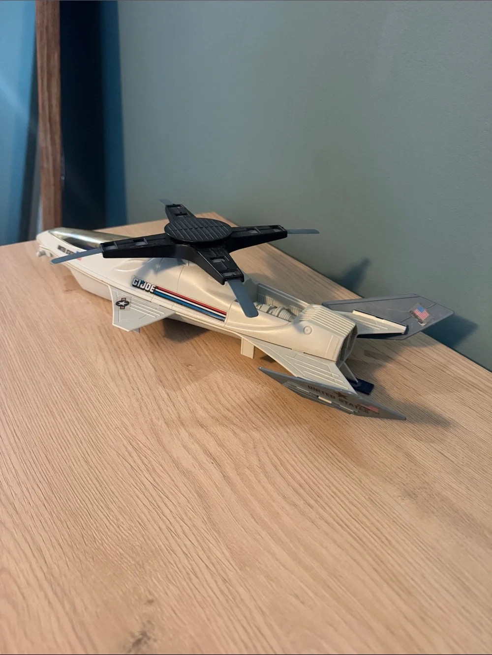 White Rescue Helicopter Toy with Black Rotors